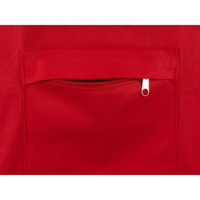 Сумка на молнии Zipper из хлопка 280 г c карманом на молнии спереди, красный-5