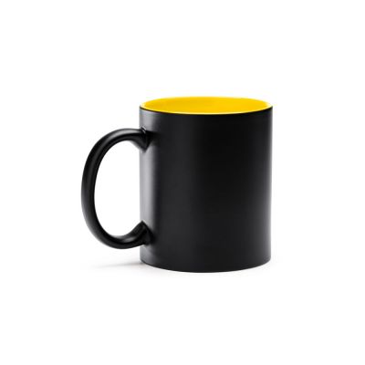 Кружка керамическая MACHA, 350 мл, черный/желтый-0