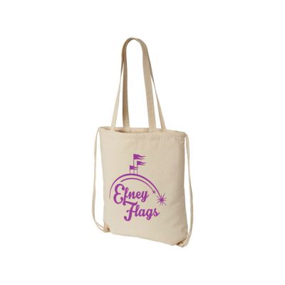 Рюкзак со шнурком Eliza из хлопчатобумажной ткани плотностью 240 г/м2, натуральный-5