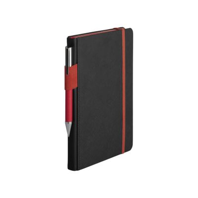 Бизнес блокнот Bossy с ручкой, черный и красный-1