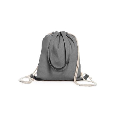 Рюкзак-мешок VARESE из переработанного хлопка, черный-2