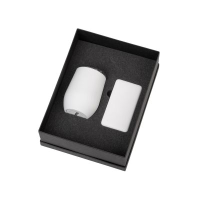 Подарочный набор с термокружкой и повербанком С2, 10000 mAh, белый-1