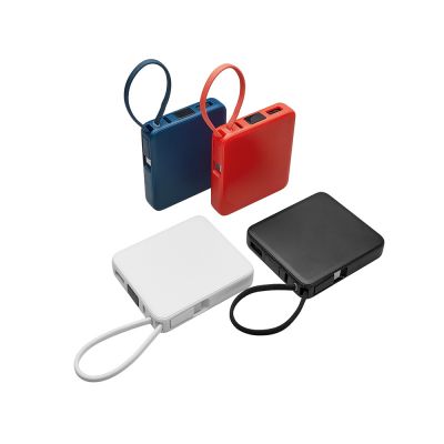 Внешний аккумулятор со встроенным кабелем USB-C Дэнси, 5000 мАч, белый-6