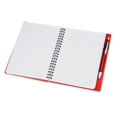 Блокнот Контакт с ручкой, красный-2