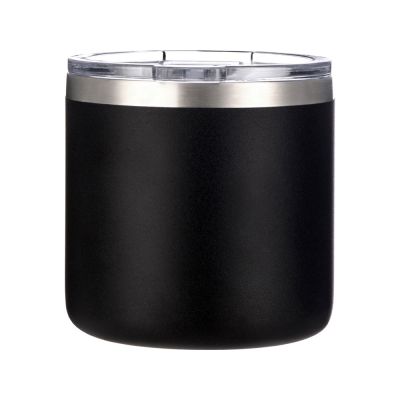 Кружка стальная Alaska с крышкой слайдером, powder coating, черный-3