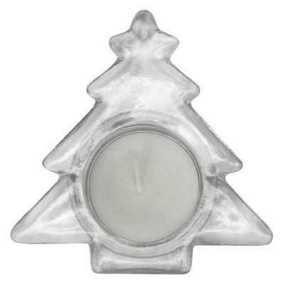 Подсвечник стеклянный со свечой, прозрачный-2