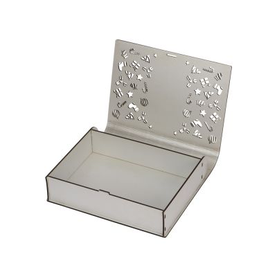 Деревянная коробка с резной крышкой Книга, L-1