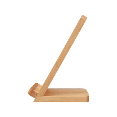 Беспроводное зарядное устройство 2-в-1 с подсветкой лого Reedia S4, 15 Вт, бамбук, черный-2