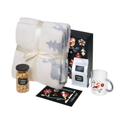 подарочный набор с пледом, кружкой и чаем-0