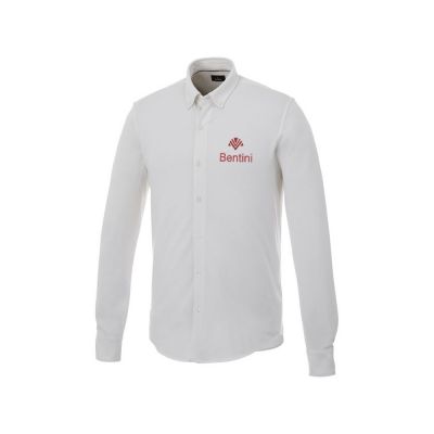 Мужская рубашка Bigelow из пике с длинным рукавом, белый-3