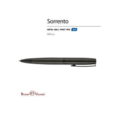 Ручка металлическая шариковая Sorento, 1,0мм, синие чернила, черный-1