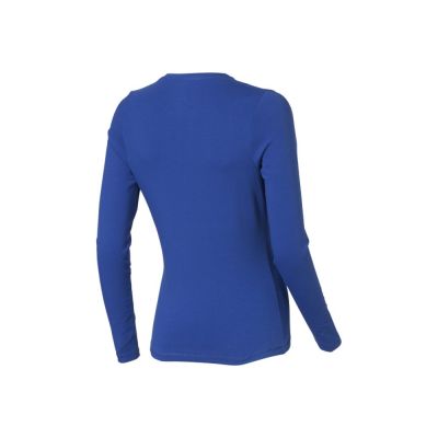 Ponoka женская футболка из органического хлопка, длинный рукав, синий-1