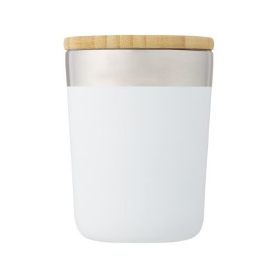 Lagan Кружка с медной вакуумной изоляцией объемом 300 мл и бамбуковой крышкой, белый-1