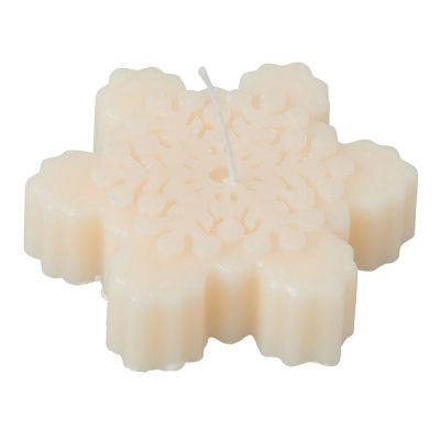 Свеча Снежинка, молочный-0