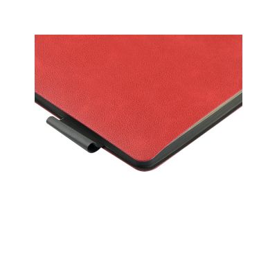 Блокнот А5 Boston, красный с серым срезом-4