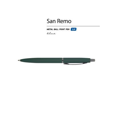 Ручка металлическая шариковая San Remo, софт-тач, 1.0 мм, зеленый-1