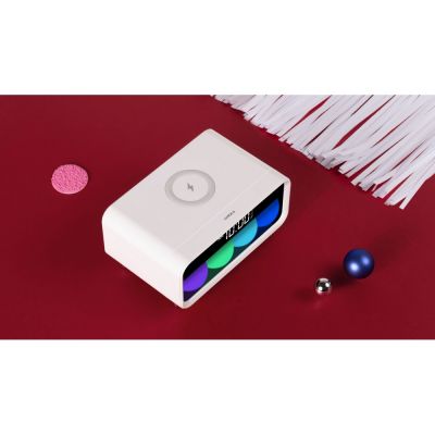 Часы с беспроводным зарядным устройством Rombica Timebox 1, белый-8