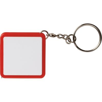 Брелок-рулетка, 1 м., белый/красный-3