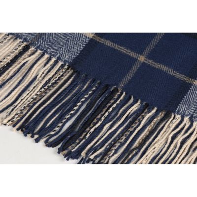 Плед акриловый в клетку Tartan, синий-1