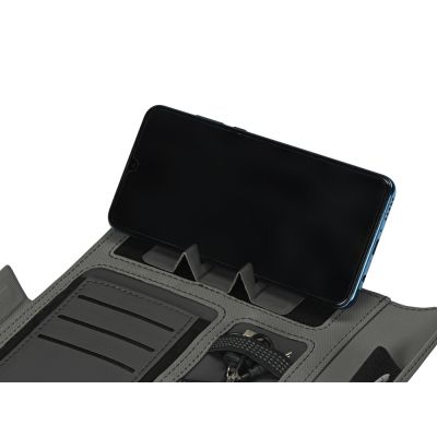 Органайзер с беспроводной зарядкой 5000 mAh Powernote, темно-серый-12