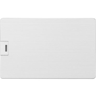 Флеш-карта USB 2.0 16 Gb в виде металлической карты Card Metal, серебристый-3