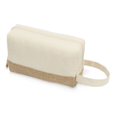 Косметичка Jute с ручкой из хлопка и джута, натуральный-0