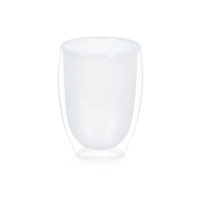 Стакан с двойными стенками, белый внутри-0