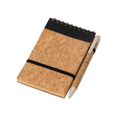 Блокнот B7 Forli с обложкой из пробки, натуральный-4