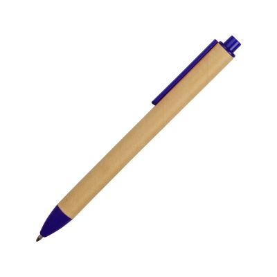 Ручка картонная пластиковая шариковая Эко 2.0, бежевый/синий-2