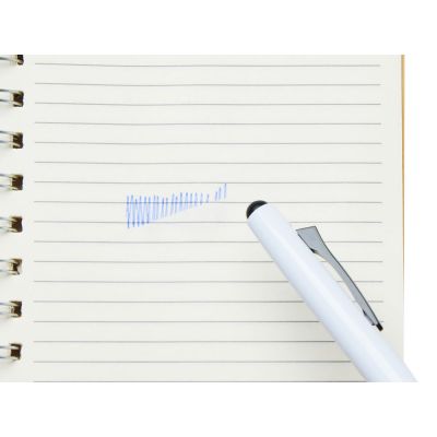 Пластиковая шариковая ручка пиши-стирай InkShift, белый корпус с черным-3