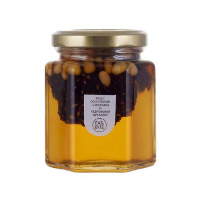 Мед с сосновой шишкой и кедровым орехом 250 гр.-3