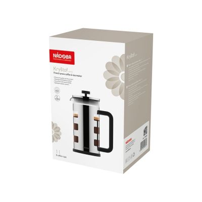 Френч-пресс 1 л, NADOBA, серия KRYSTOF-2