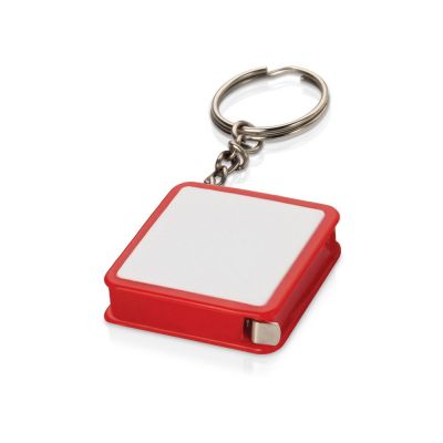 Брелок-рулетка, 1 м., белый/красный-1