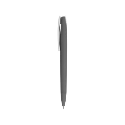 Ручка пластиковая soft-touch шариковая Zorro, серый/белый-2