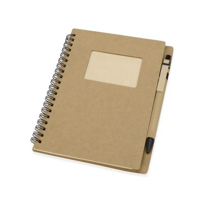 Блокнот Дейзи с ручкой, крафт/черный-0