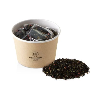 Чай черный Малина с медом и чабрецом в картонном стаканчике, 50 гр.-0