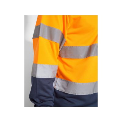 Поло Polaris мужское c длинным рукавом, нэйви/неоновый оранжевый-6