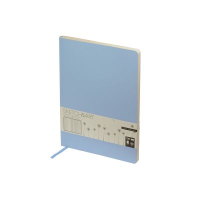 Скетчбук Sketch & Art в мягком переплете 179х250 мм, 80 л. бежевой бумаги 100 гр., голубой-0