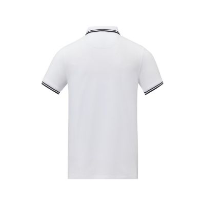 Amarago Мужское поло с коротким рукавом и контрастной отделкой, белый-2