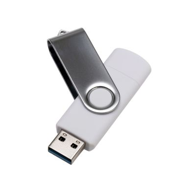 USB3.0/USB Type-C флешка на 32 Гб Квебек C, белый-1