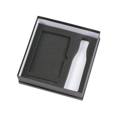 Подарочный набор с блокнотом С2, металлической ручкой и термобутылкой, красный-2