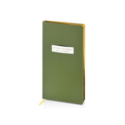 Еженедельник недатированный А6 Verde с нашивкой, зеленый-0
