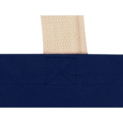 Сумка для шопинга Steady из хлопка с парусиновыми ручками, 260 г/м2, темно-синий-4