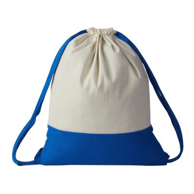 Рюкзак-мешок Cotton из хлопка 170 г, натуральный/синий-2