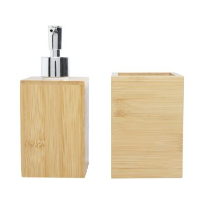 Набор из 3 аксессуаров из бамбука для ванной комнаты Hedon, natural-1