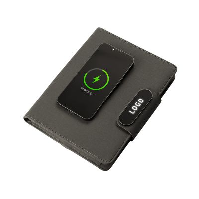 Подарочный набор металлическая ручка и блокнот А5 Twilight  со светящимся логотипом и пауэрбэнком-3