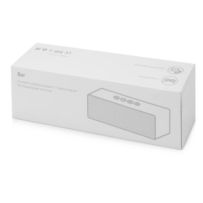 Портативная колонка Bar со стереодинамиками soft touch, серый-7