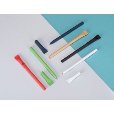 Ручка картонная с колпачком Recycled, бирюзовый-3