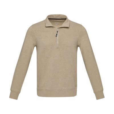 Tin унисекс-свитер с молнией на четверть из переработанных материалов Aware™ - Oatmeal-1