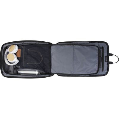 Рюкзак Rise для ноутбука с диагональю экрана 15,6 дюйма, изготовленный из переработанных материалов согласно стандарту GRS - сплошной черный-3